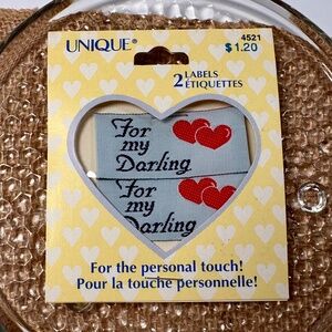 🌼 Vintage “For My Darling” Sewing Labels (Set of 2)